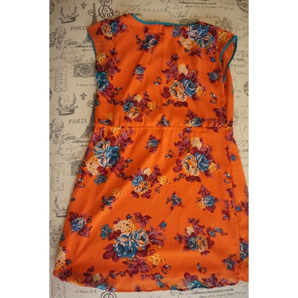 Charming Charlie Dresses Orange Flower Dress Poshmark